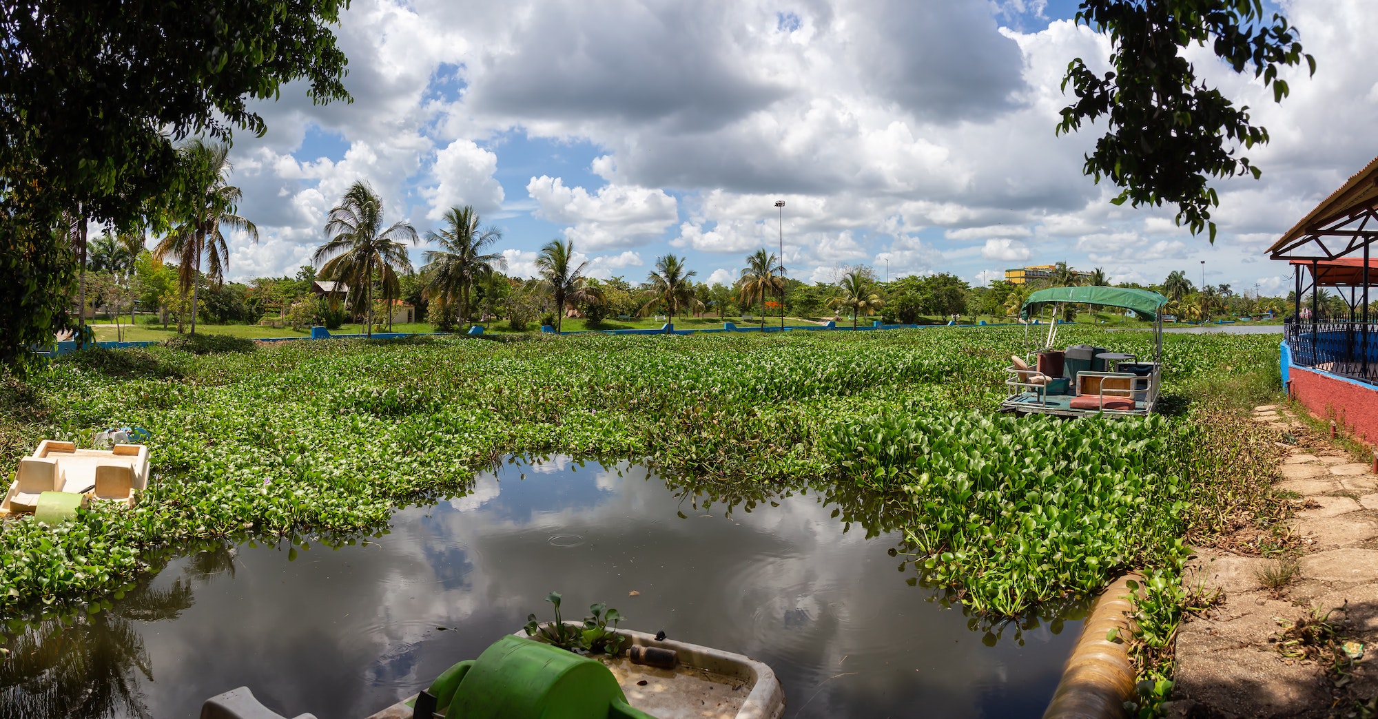 Ciego de Avila, Central Cuba. Panoramic View of a lake at a Park in a small Cuban Town