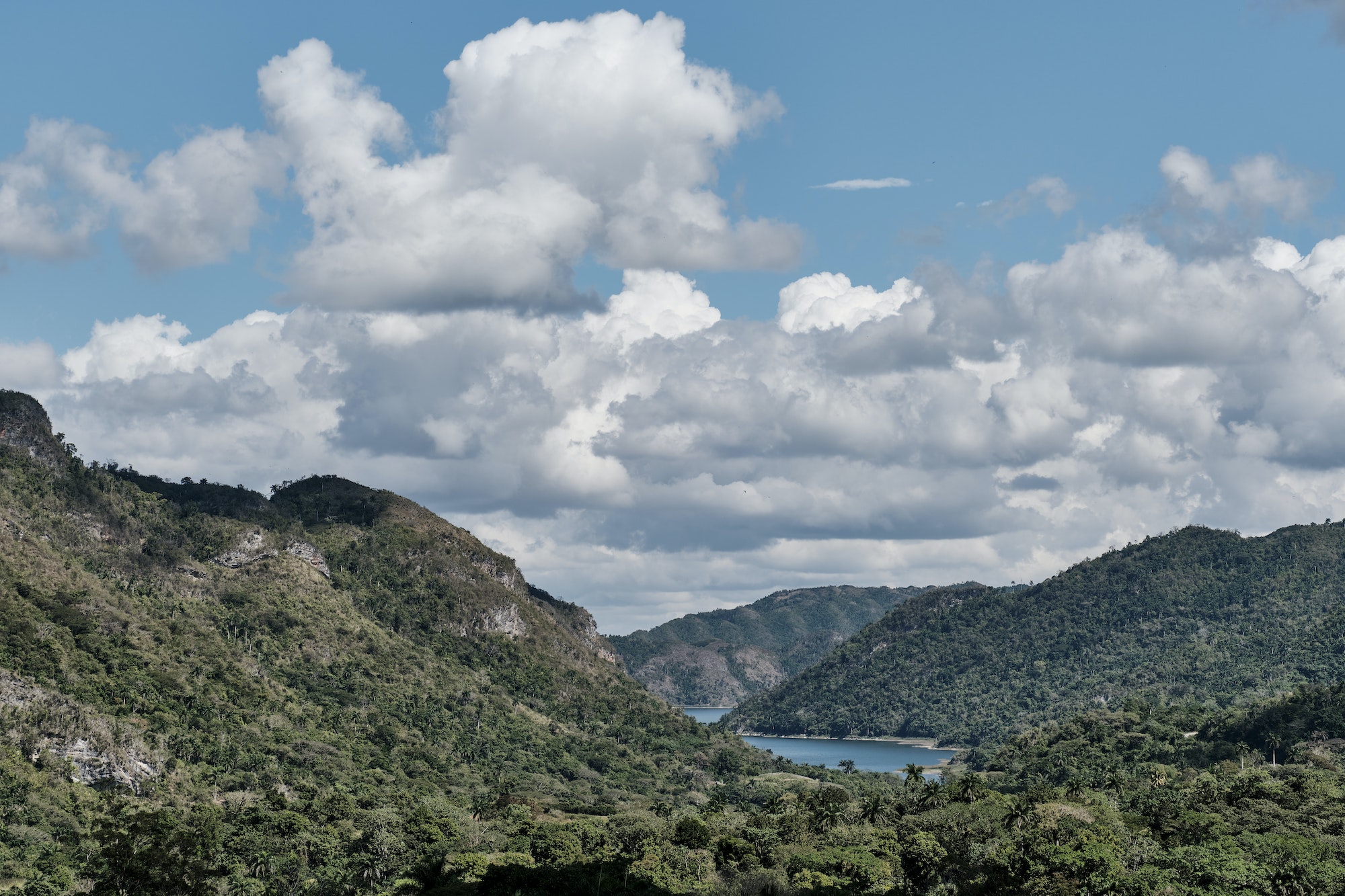 Topes de Collantes Natural National Park, Hanabanilla River, Cienfuegos, Cuba. Mountain landscape