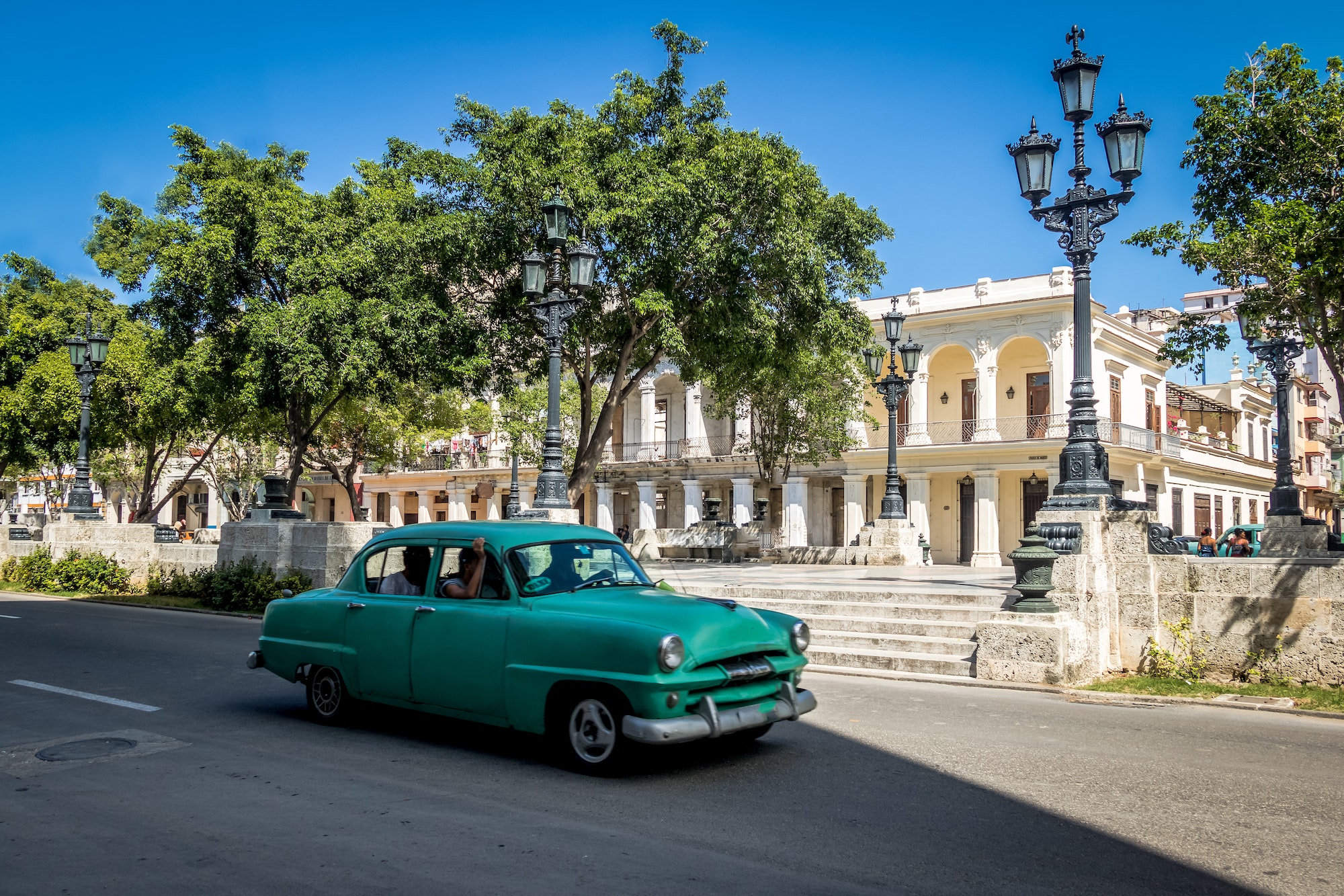 Vintage car near Paseo del Prado (Paseo de Marti) - Havana, Cuba